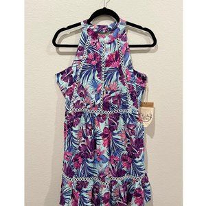SUNDAY MI AMOR Open Back Floral Mini Dress